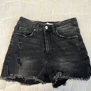 Black high waisted jean shorts